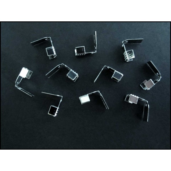 10x silberfarben Endkappe 11x6mm silberfarben - Schmuckzubehör