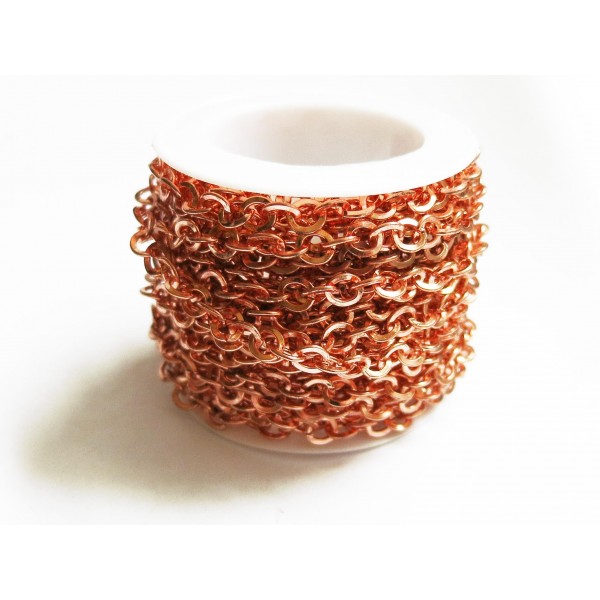 5m Rolle mit rosegoldfarbene Gliederkette 5mm - Schmuckzubehör - Leisure-Beads DIY