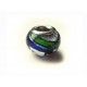 1x silberfarben European Bead Glasperle 14x10mm silberfarben bunte Großlochperle - European Schmuckzubehör