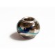 1x silber European Bead Glasperle ca. 14x10mm silber bunte Großlochperle - European Schmuckzubehör