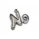 1x NO Anhänger ca. 21x20mm silberfarbener Statement Schmuckanhänger - Schmuckzubehör - Leisure-Beads DIY