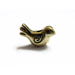 Leisure-Beads - 1x Goldvogel Metallperle 15x9mm goldfarbene Vogel Perle Spacer - Schmuckzubehör Metallperlen