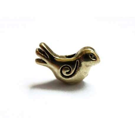 Leisure-Beads - 1x Goldvogel Metallperle 15x9mm goldfarbene Vogel Perle Spacer - Schmuckzubehör Metallperlen