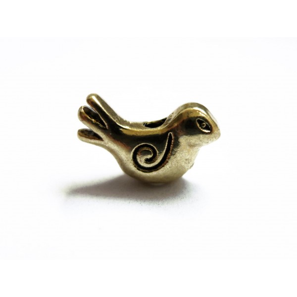 1x Goldvogel Metallperle 15x9mm goldfarbene Vogel Perle Spacer - Schmuckzubehör Metallperlen - Leisure-Beads DIY
