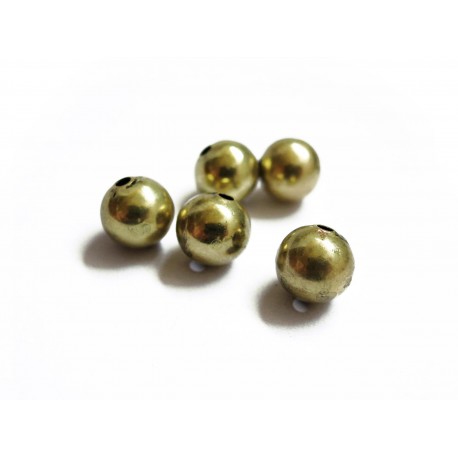 Leisure-Beads - 5x vintage goldfarben Metallperlen 8mm goldfarben Metall Spacer - Schmuckzubehör Metallperlen