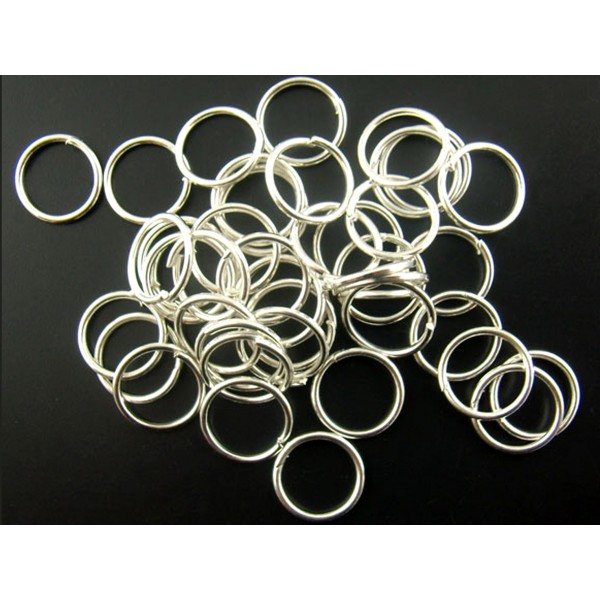 10x hellsilberfarbene Biegering 9mm x 1,2mm runde Binderinge - Schmuckzubehör Biegering
