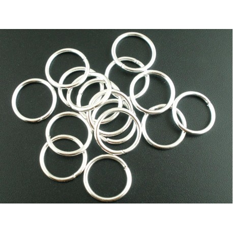 Leisure-Beads - 10x Biegering 16mm x 1,5mm rund hellsilberfarben - Schmuckzubehör Biegering