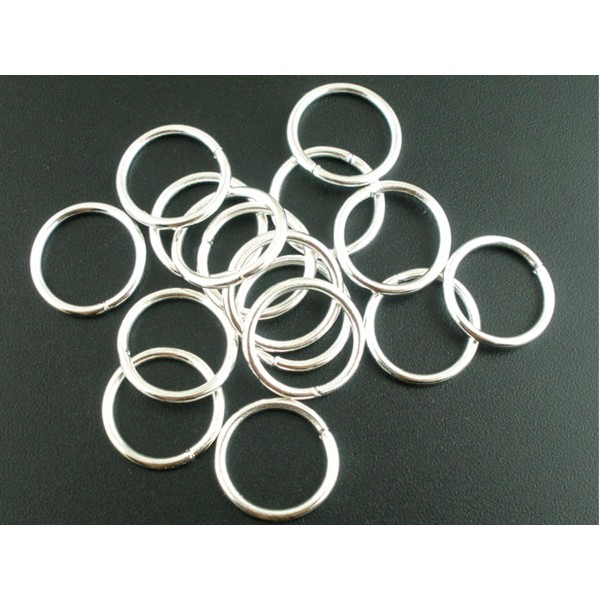 10x Biegering 16mm x 1,5mm rund hellsilberfarben - Schmuckzubehör Biegering - Leisure-Beads DIY