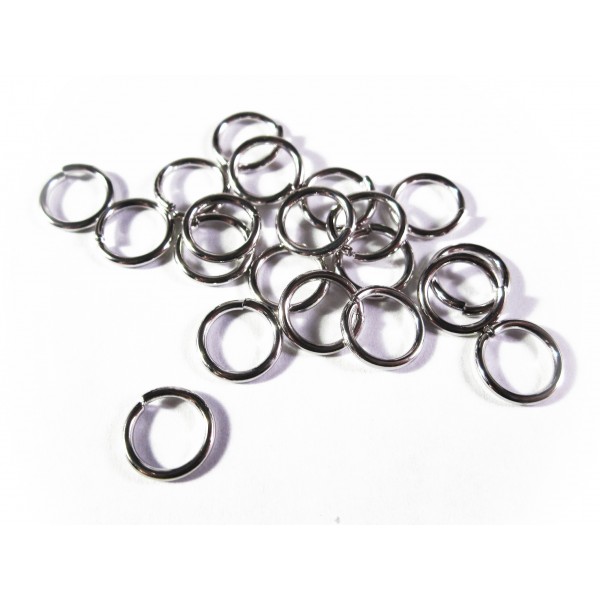 20x silberfarben Biegering 10mm x 1mm runde Binderinge 1cm - Schmuckzubehör Biegering