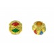 1x goldfarben bunte Emaille Metallperle 9x9,5mm goldfarbene bunte Metall Spacer - Schmuckzubehör Metallperlen