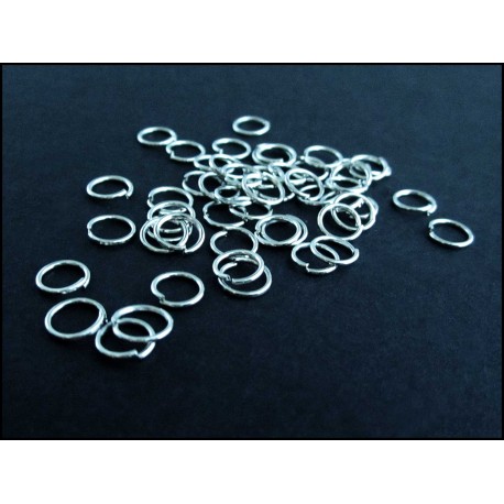 Leisure-Beads - 50x silberfarben Biegering 5mm x 0,6mm rund Bindering - Schmuckzubehör Biegering