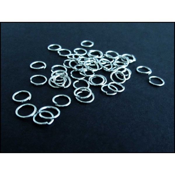 50x silberfarben Biegering 5mm x 0,6mm rund Bindering - Schmuckzubehör Biegering - Leisure-Beads DIY
