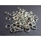 Silberfarbene Biegeringe 6mm x 1mm Stärke rund Bindering - Schmuckzubehör Biegering