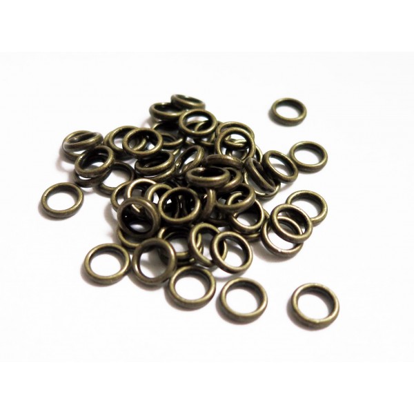 50x bronzefarben Ring 6mm x 1mm x geschlossener runder bronzefarbener Ring - Schmuckzubehör - Leisure-Beads DIY