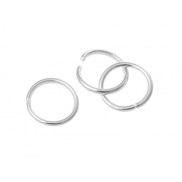 20x hellsilberfarben Biegering 8mm x 0,8mm runde Binderinge - Schmuckzubehör Biegering - Leisure-Beads DIY