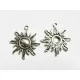 1x Sonnen Anhänger ca. 28x25mm silberfarbener Schmuckanhänger - Schmuckzubehör - Leisure-Beads DIY