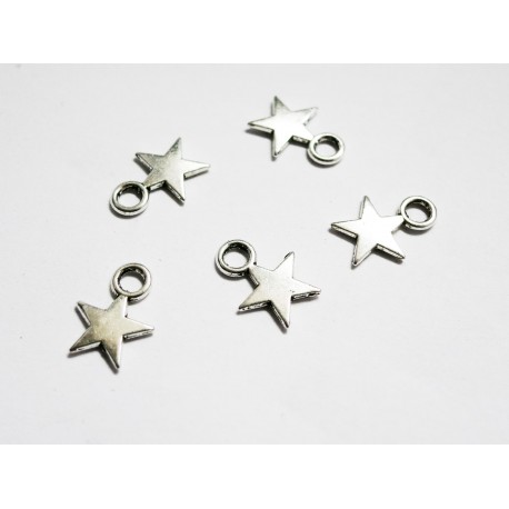 Leisure-Beads - 5x silberfarben Stern Anhänger 11x9mm Schmuckanhänger - Schmuckzubehör
