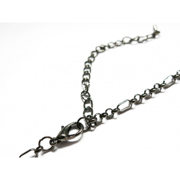 1x Gunmetal Halskette 71cm 6x3x1mm mit Karabinerhaken - gunmetal Schmuckzubehör - Leisure-Beads DIY