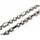 1x Gunmetal Halskette ca. 71cm 6x3x1mm Eisen Gliederkette in metallschwarze mit Karabinerhaken - gunmetal Schmuckzubehör