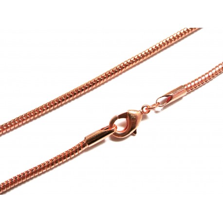 Leisure-Beads - 1x rosegoldfarbene Halskette 80cm rosegoldfarben Schlangenkette mit Karabinerhaken - Schmuckzubehör