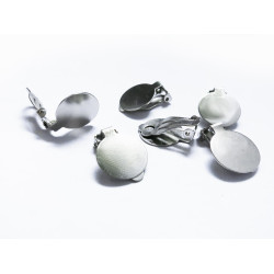 Leisure-Beads - 6 Stück / 3 Paar silberfarben Ohrclips 20x15mm silberfarbene Ohrclips zum Bekleben - Schmuckzubehör zum Ohrclips selbermachen