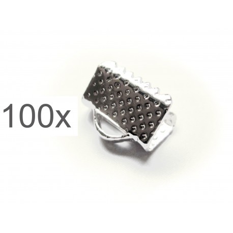 Leisure-Beads - 100x Bandklemme 10mm hellsilberfarben Bandverbinder - Schmuckzubehör