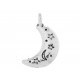 2x silberfarbener Mondanhänger 19x11mm Halbmond Schmuckanhänger - Schmuckzubehör