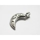 2x silberfarbener Mondanhänger 19x11mm Halbmond Schmuckanhänger - Schmuckzubehör