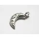 2x Silber Mondanhänger ca. 19x11mm Halbmond Schmuckanhänger - Schmuckzubehör - Leisure-Beads DIY