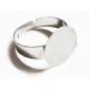 5x Rohling für Fingerring 19mm zum Bekleben silberfarben - Schmuckzubehör für Fingerringe