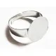 5x Rohling für Fingerring 19mm zum Bekleben silberfarben - Schmuckzubehör für Fingerringe - Leisure-Beads DIY