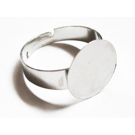 Leisure-Beads - 5x Rohling für Fingerring 19mm zum Bekleben silberfarben - Schmuckzubehör für Fingerringe