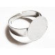 5x Rohling für Fingerring 19mm zum Bekleben silberfarben - Schmuckzubehör für Fingerringe