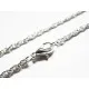 1x geflochtene hellsilber Halskette ca. 72cm x 2mm silber Seilkette mit Karabinerhaken - Schmuckzubehör - Leisure-Beads DIY