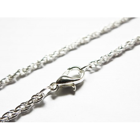 Leisure-Beads - 1x hellsilberfarbene Halskette 72cm x 2mm silberfarben Kordelkette mit Karabinerhaken - Schmuckzubehör
