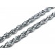 1x geflochtene silber Halskette ca. 52cm x 2,7mm mit Verlängerungskettchen und Karabinerhaken - Schmuckzubehör