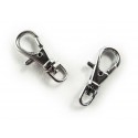 2x silberfarben Karabinerhaken 23mm glatt silberfarbener Karabiner - Schmuckzubehör