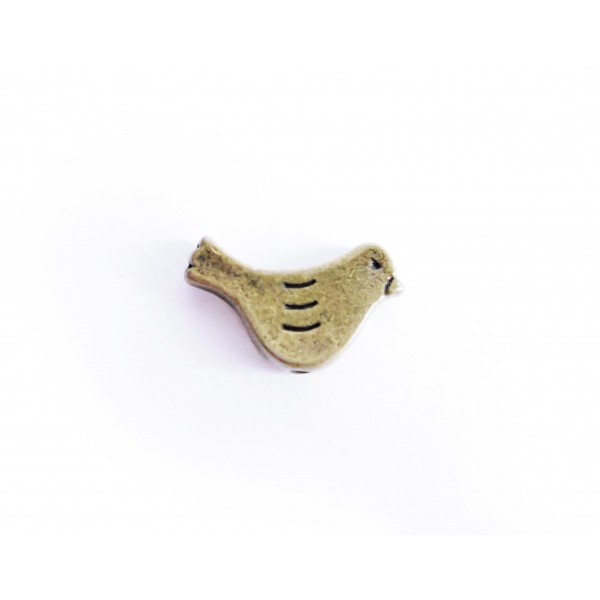 1x bronzefarben Vogel Metallperle 15x12mm bronzefarbene Vogel Perle Spacer - Schmuckzubehör Metallperlen - Leisure-Beads DIY