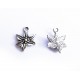 1x silber Edelweiss Anhänger ca. 16x13x3mm silberfarbener Schmuckanhänger - Schmuckzubehör