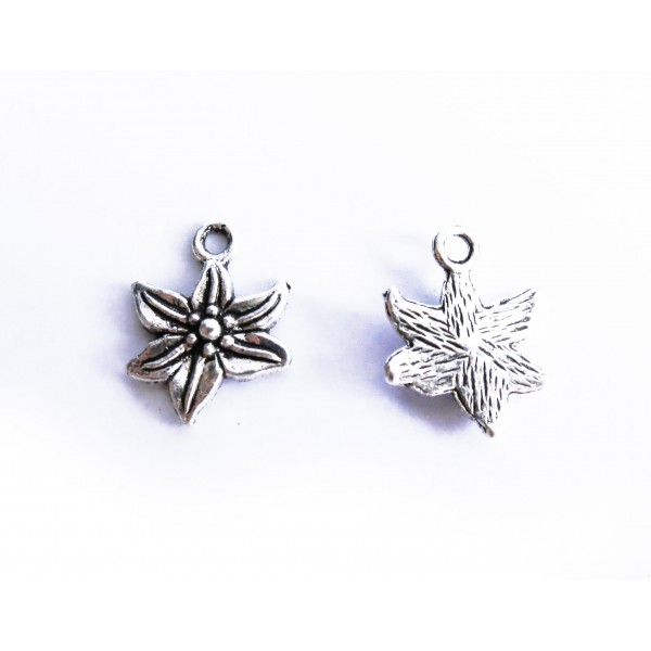 1x silberfarben Edelweiss Anhänger 16x13mm silberfarbener Schmuckanhänger - Schmuckzubehör - Leisure-Beads DIY