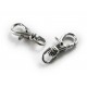 2 silberfarbene große Karabinerhaken glatt 23 mm