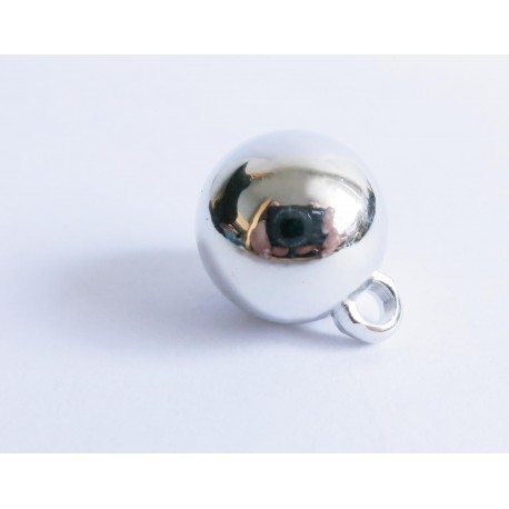 Leisure-Beads - 2x silberfarben Kugel Anhänger 14mm Acryl Schmuckanhänger - Schmuckzubehör