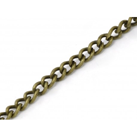 Leisure-Beads - 10m bronzefarbene Kette 3x2,2x0,6mm Gliederkette - Schmuckzubehör