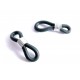 4x schwarze Brillenketten Verbinder 20x6mm aus Gummi Kettenverbinder - Schmuckzubehör