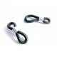4x schwarze Brillenketten Verbinder 20x6mm aus Gummi Kettenverbinder - Schmuckzubehör - Leisure-Beads DIY