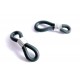 2x schwarz silberfarbene Brillenösen 20x6mm - Schmuckzubehör
