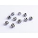 10x 4x2mm Metallperlen silberfarben Spacer Miniperlen - Schmuckzubehör Metallperle
