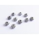 10x 4x2mm Metallperlen silberfarben Spacer Miniperlen - Schmuckzubehör Metallperle