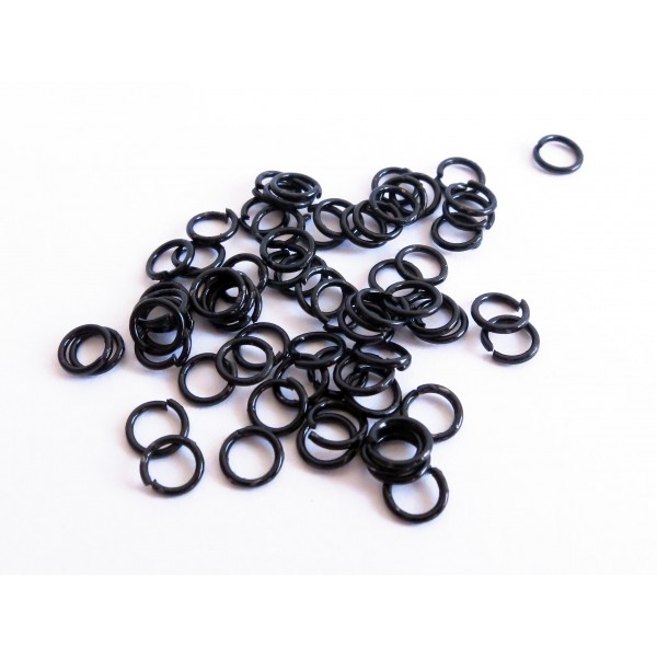 50x schwarzer Biegering 5mm x 0,7mm aus Eisen rund - Schmuckzubehör - Leisure-Beads DIY
