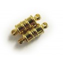 1x goldfarben Magnetverschluss 17x5mm zylinderförmiger Verschluss goldfarben - Schmuckzubehör